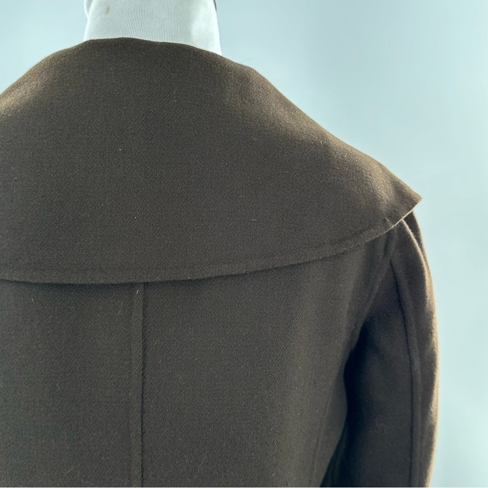 Talbots petite coat 6 P brown 100% wool 90s vintage coastal grandma fairycore - Picture 6 of 11
